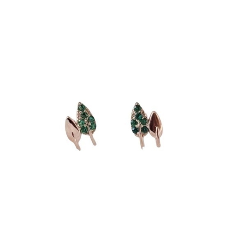 18K Rose Gold Vermeil Pine /Sterling Silver Tree Earrings